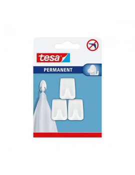 Tesa® Gancho Permanente Plástico Retangular branco